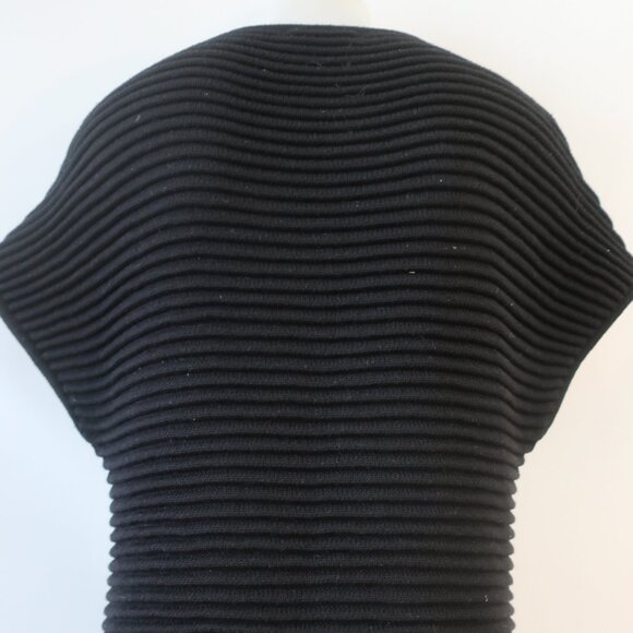 Womens Carolina Herrera Black Pure Wool Thick Knit Ribbed Designer Cardigan S - Picture 11 of 16
